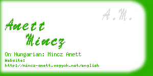 anett mincz business card